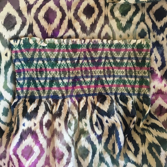 Anthro Ikat Print Batik Strapless Tube Maxi Dress - Picture 8 of 8